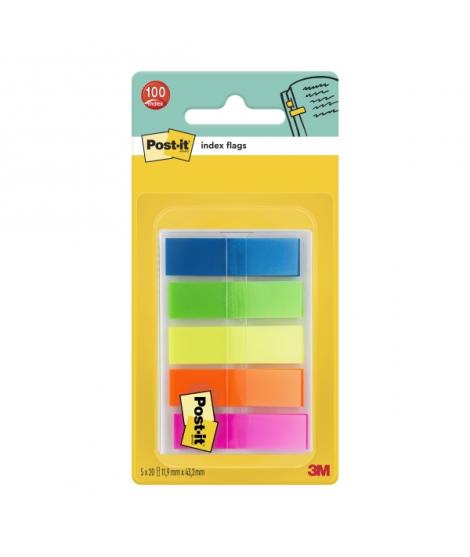 Post-It Index Dispensador con 100 Marcadores de Indice Reposicionables - Forma Rectangular - Colores Surtidos