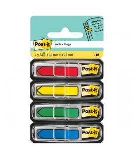 Post-It Index Pack de 4 Dispensadores con 24 Marcadores de Indice Reposicionables - Forma Rectangular - Colores Surtidos