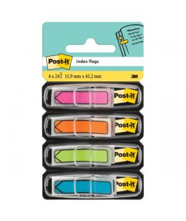 Post-It Index Pack de 4 Dispensadores con 24 Marcadores de Indice Reposicionables - Forma Rectangular - Colores Surtidos