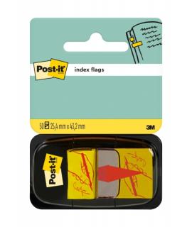 Post-It Index Dispensador con 50 Marcadores de Indice Reposicionables - Forma Rectangular - Color Amarillo Claro