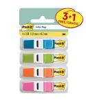 Post-It Index Pack de 4 Dispensadores con 35 Marcadores de Indice Reposicionables - Forma Rectangular - Colores Surtidos