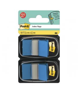 Post-It Index Pack de 2 Dispensadores con 50 Marcadores de Indice Reposicionables - Forma Rectangular - Color Azul