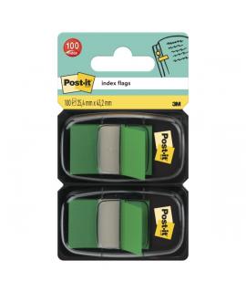 Post-It Index Pack de 2 Dispensadores con 50 Marcadores de Indice Reposicionables - Forma Rectangular - Color Verde