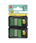 Post-It Index Pack de 2 Dispensadores con 50 Marcadores de Indice Reposicionables - Forma Rectangular - Color Verde
