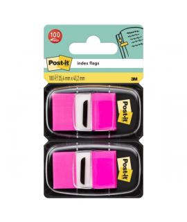 Post-It Index Pack de 2 Dispensadores con 50 Marcadores Reposicionables - 25.4x43.2mm - Color Rosa
