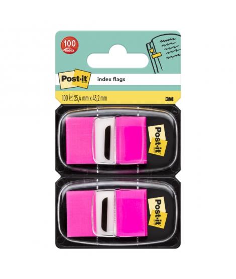 Post-It Index Pack de 2 Dispensadores con 50 Marcadores Reposicionables - 25.4x43.2mm - Color Rosa
