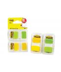Post-It Index Pack de 2 Dispensadores con 50 Marcadores de Indice Reposicionables - Forma Rectangular - Color Verde