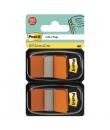 Post-It Index Pack de 2 Dispensadores con 50 Marcadores de Indice Reposicionables - Forma Rectangular - Color Naranja