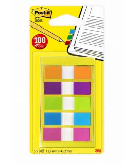 Post-It Index Pack de 5 Dispensadores con 20 Marcadores Reposicionables - 12 Packs por Tira - 2 Tiras por Paquete - Colores Surt