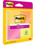 Post-It Super Sticky Pack de 4 Blocs de 45 Notas Adhesivas Reposicionables - 47.6x47.6mm - 100% PEFC - Colores Surtidos