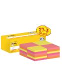 Post-It Pack de 24 Blocs de 100 Notas Adhesivas Reposicionables - Forma Cuadrada - 76x76mm - Colores Surtidos
