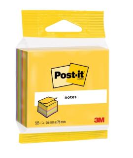 Post-It Cubo de 325 Notas Adhesivas Reposicionables - Forma Cuadrada - Colores Surtidos