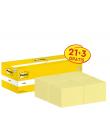 Post-It Pack de 24 Blocs de 100 Notas Adhesivas Reposicionables - Forma Cuadrada - 76x76mm - Color Amarillo Claro