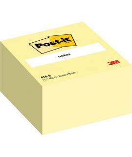 Post-It Cubo de 450 Notas Adhesivas Reposicionables - Forma Cuadrada - 76x76mm - Color Amarillo Claro