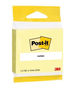 Post-It Bloc de 100 Notas Adhesivas Reposicionables - Forma Cuadrada - 76x76mm - Color Amarillo Claro