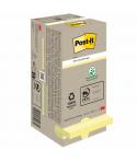 Post-It Pack de 16 Blocs de 100 Notas Adhesivas Recicladas - Forma Cuadrada - 76x76mm - Color Amarillo Claro