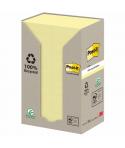 Post-It Pack de 24 Blocs de 100 Notas Adhesivas Recicladas - Forma Rectangular - 51x38mm - Color Amarillo Claro