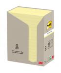 Post-It Pack de 16 Blocs de 100 Notas Adhesivas Recicladas - Forma Rectangular - 76x127mm - Color Amarillo Claro