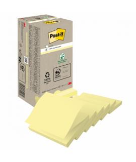 Post-It Pack de 16 Blocs de 100 Z-Notas Adhesivas Recicladas - Forma Cuadrada - 76x76mm - Color Amarillo Claro