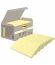 Post-It Pack de 6 Blocs de 100 Notas Adhesivas Recicladas - Forma Rectangular - 76x127mm - Color Amarillo Claro