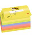 Post-It Pack de 6 Blocs de 100 Z-Notas Adhesivas Reposicionables - Forma Rectangular - 76x127mm - Colores Surtidos