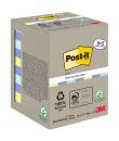 Post-It Pack de 10 Blocs de 100 Notas Adhesivas Recicladas - Forma Cuadrada - 76x76mm - Colores Surtidos