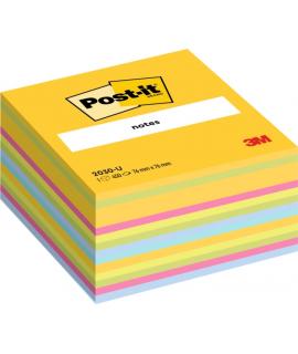 Post-It Cubo de 450 Notas Adhesivas Reposicionables - Forma Cuadrada - 76x76mm - Colores Surtidos