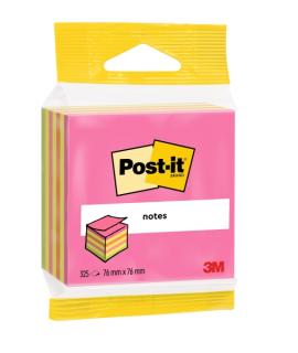 Post-It Cubo de 325 Notas Adhesivas Reposicionables - Forma Cuadrada - 76x76mm - Colores Surtidos