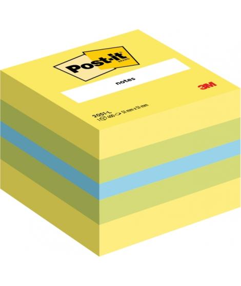 Post-It Cubo de 400 Notas Adhesivas Reposicionables - Forma Cuadrada - 51x51mm - Colores Surtidos