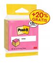 Post-It Cubo de 400 Notas Adhesivas Reposicionables - Forma Cuadrada - 76x76mm - Colores Surtidos