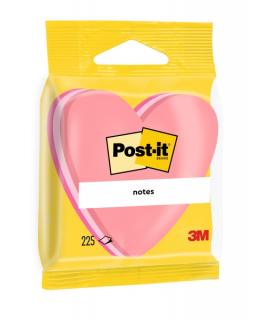 Post-It Bloc de 225 Notas Adhesivas Reposicionables - Forma Corazon - 70x70mm - Color Rosa