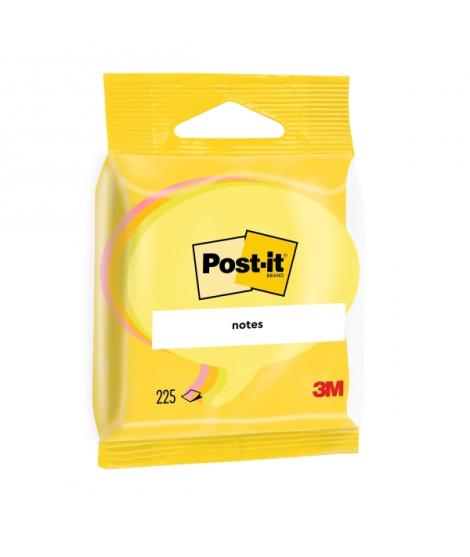 Post-It Pack de 3 Blocs de 225 Notas Adhesivas Reposicionables - Forma Bocadillo - 70x70mm - Colores Surtidos
