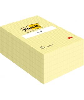 Post-It Pack de 6 Blocs de 100 Notas Adhesivas Reposicionables - Forma Rectangular - 101x152mm - Color Amarillo Claro
