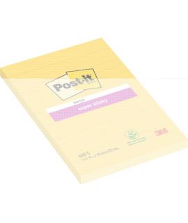 Post-It Super Sticky Pack de 6 Blocs de 75 Notas Adhesivas Reposicionables - Forma Rectangular - 101x152mm - Color Amarillo Clar