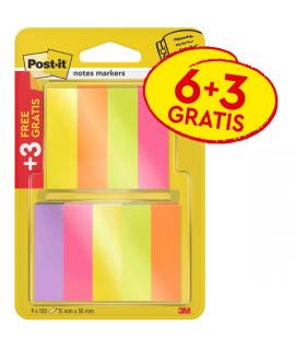 Post-It Pack de 9 Blocs de 100 Marcadores Reposicionables - Forma Rectangular - Colores Surtidos