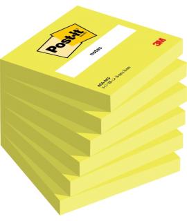 Post-It Pack de 6 Blocs de 100 Notas Adhesivas Reposicionables - Forma Cuadrada - 76x76mm - Color Verde