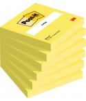 Post-It Pack de 6 Blocs de 100 Notas Adhesivas Reposicionables - Forma Cuadrada - 76x76mm - Color Amarillo Claro