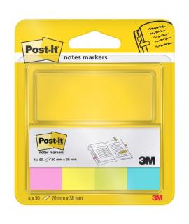 Post-It Pack de 4 Blocs de 50 Marcadores Reposicionables - Forma Rectangular - Colores Surtidos