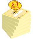 Post-It Pack de 6 Blocs de 100 Notas Adhesivas Reposicionables - 76x76mm - Promocion 5 Blocs + 1 Gratis - Color Amarillo Claro