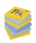 Post-It Super Sticky Pack de 6 Blocs de 90 Notas Adhesivas Reposicionables - Forma Cuadrada - 76x76mm - Colores Surtidos