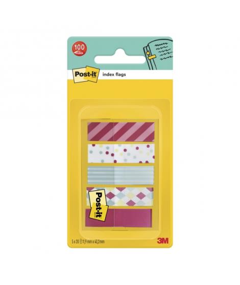 Post-It Index Dispensador con 100 Marcadores de Indice Reposicionables - Forma Rectangular - Colores Surtidos