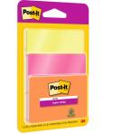 Post-It Super Sticky Pack de 3 Blocs de 45 Notas Adhesivas Reposicionables - Forma Cuadrada - Colores Surtidos