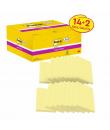 Post-It Super Sticky Pack de 16 Blocs de 90 Notas Adhesivas Reposicionables - Forma Rectangular - 76x127mm - Color Amarillo Clar