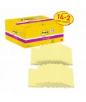 Post-It Super Sticky Pack de 16 Blocs de 90 Notas Adhesivas Reposicionables - Forma Rectangular - 76x127mm - Color Amarillo Clar