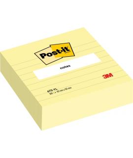 Post-It Bloc de 300 Notas Adhesivas Reposicionables - Forma Cuadrada - 101x101mm - Color Amarillo Claro