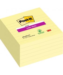 Post-It Super Sticky Pack de 6 Blocs de 90 Notas Grandes Adhesivas Reposicionables - 101x101mm - Color Amarillo Claro