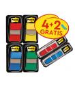 Post-It Index Pack de 6 Dispensadores con Marcadores de Indice Reposicionables - Forma Rectangular - Colores Surtidos