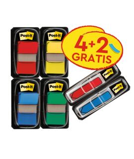 Post-It Index Pack de 6 Dispensadores con Marcadores de Indice Reposicionables - Forma Rectangular - Colores Surtidos