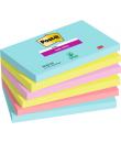 Post-It Super Sticky Pack de 6 Blocs de 90 Notas Adhesivas Reposicionables - Forma Rectangular - Colores Surtidos
