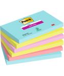 Post-It Super Sticky Pack de 6 Blocs de 90 Notas Adhesivas Reposicionables - Forma Rectangular - Colores Surtidos